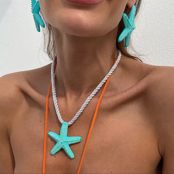 Starfish Turquoise Miami Jewelry Set - Picture 1 of 4